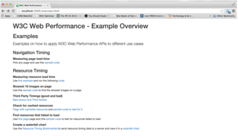 Materials for Fluent Talk about W3C Web Performance APIs