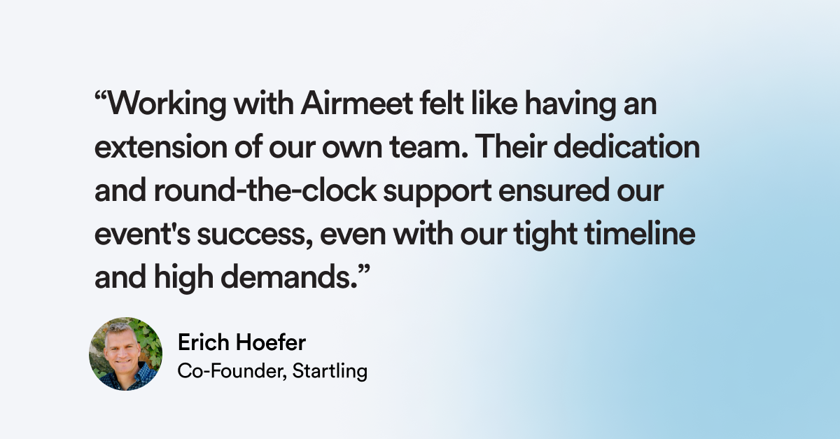 Starling Trust Sciences Achieved 3-Hour Avg Watch Time with Airmeet's Fully Managed Event Service