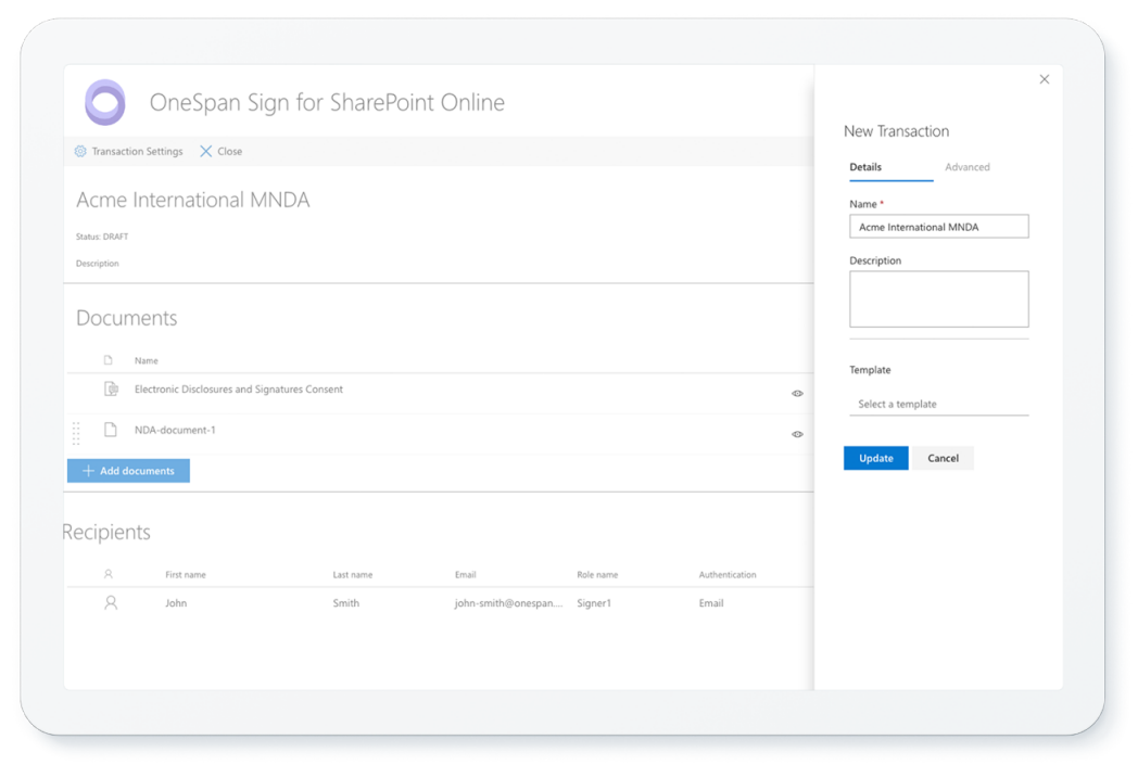 OneSpan Sign for Sharepoint Online Datasheet