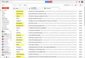 Look at all the big brand emails in my Gmail Promotions folder