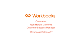 Workbooks 7.1 Release – Comments Feature