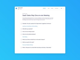 Saas sales rep one-on-one meeting template (7 topics and ideas) | Spinach