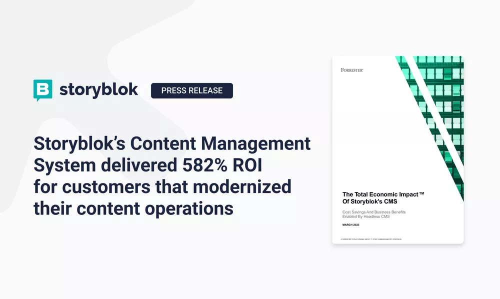 Storyblok's Content Management System delivered 582% ROI for customers that modernized their content operations