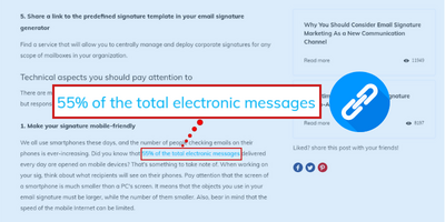 How do you add a hyperlink to an email signature