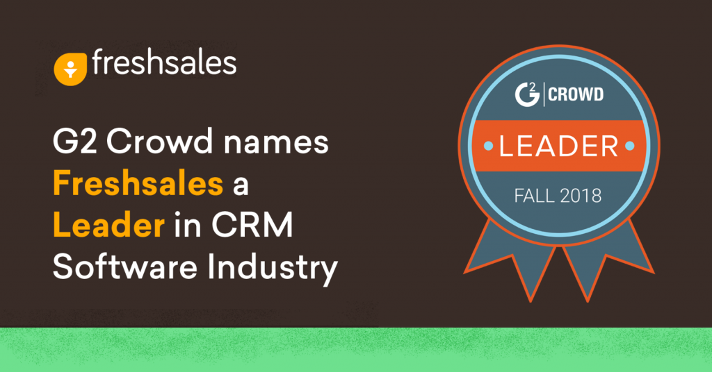 G2 Crowd names Freshsales CRM Software Leader