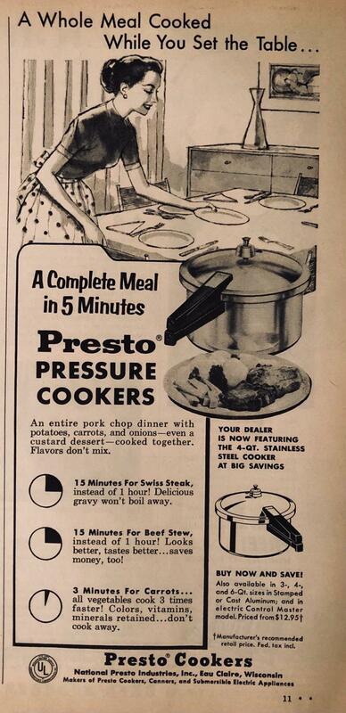 Presto Pressure Cooker Ad - Swipe File