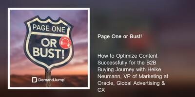 How to Optimize Content Successfully for the B2B Buying Journey with Heike Neumann, VP of Marketing at Oracle, Global Advertising & CX