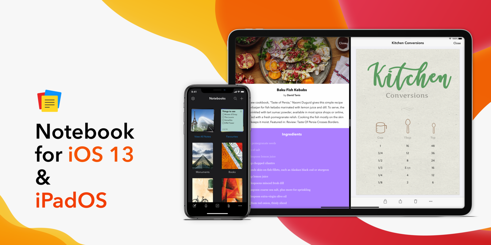 Notebook optimizations for the new iPadOS & iOS 13