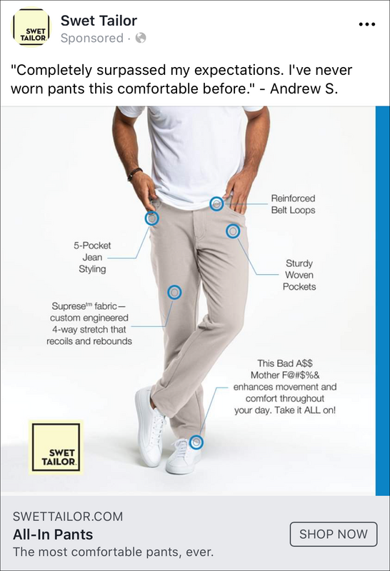 Swet Tailor Facebook Ad - Swipe File