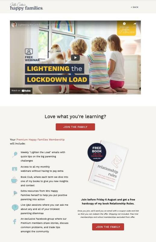 How Happy Families Sells More Webinars with CXA