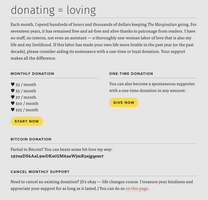 Donation subscription page