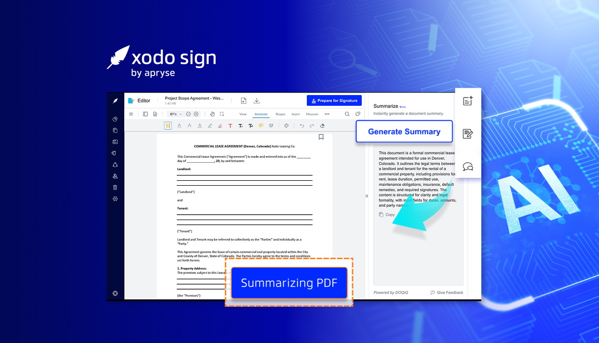 Introducing Xodo Sign AI Summarizer: Smarter Document Review, Built into Your Workflows