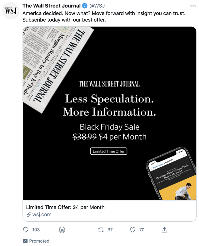 Wall Street Journal Twitter Ad - Swipe File