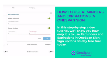 How to Use Reminders and Expirations in OneSpan Sign
