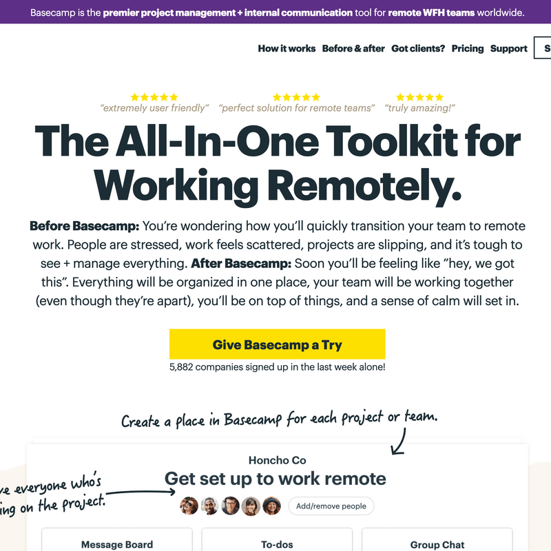 Teardown: Basecamp's Repositioned Landing Page