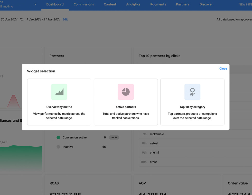 New to Partnerize: Customize Your Dashboard for an On-Demand Performance Overview of Your Key Metrics