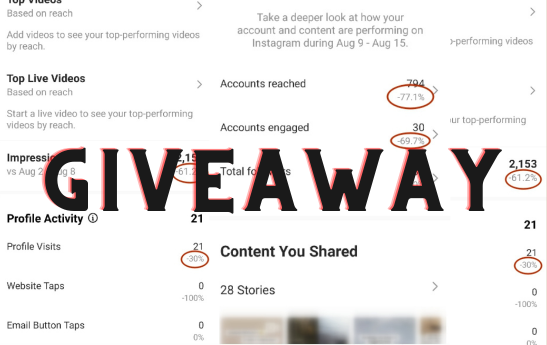 Giveaway affects Instagram statistics