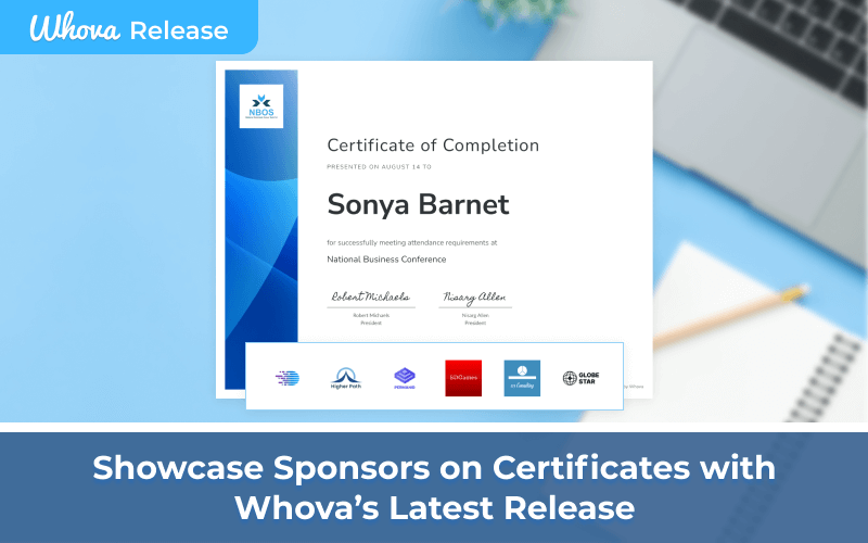 Showcase Sponsors on Certificates with Whova's Latest Release