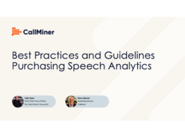 Best Practices and Guidelines Purchasing Speech Analytics