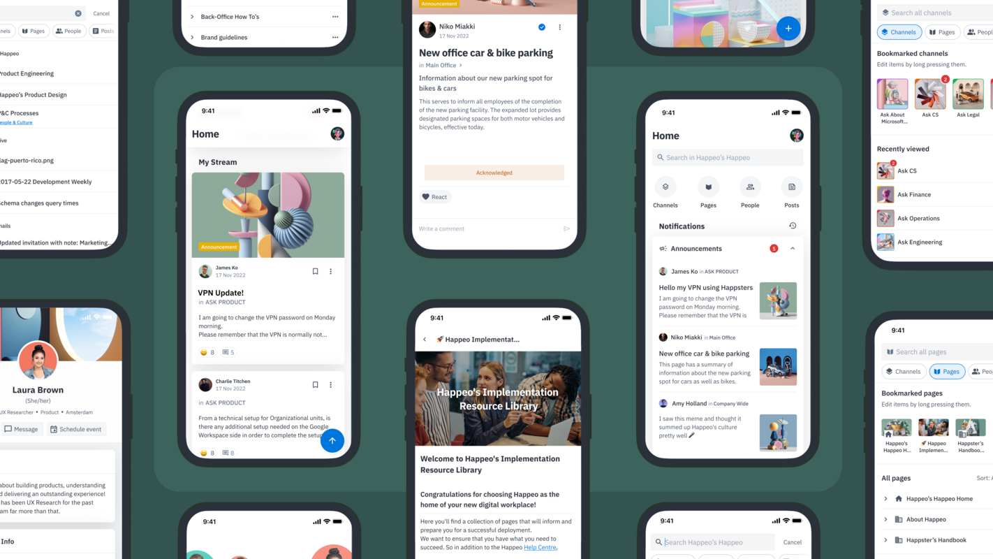 Happeo's new Mobile App: the fastest way to navigate critical intranet content, directly from your pocket