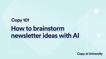 Brainstorm ideas for your email newsletter with Chat using Copy.ai
