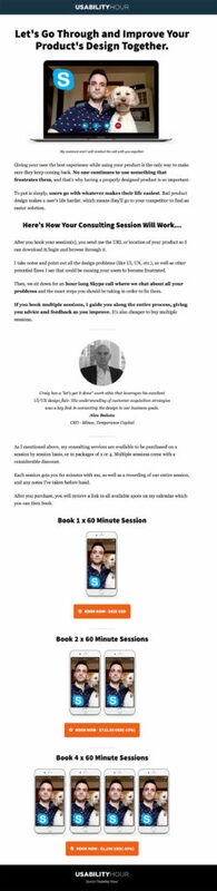 Usability Hour UX Consulting Form - Swipe File