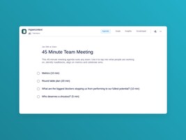 45 Minute Team Meeting Template