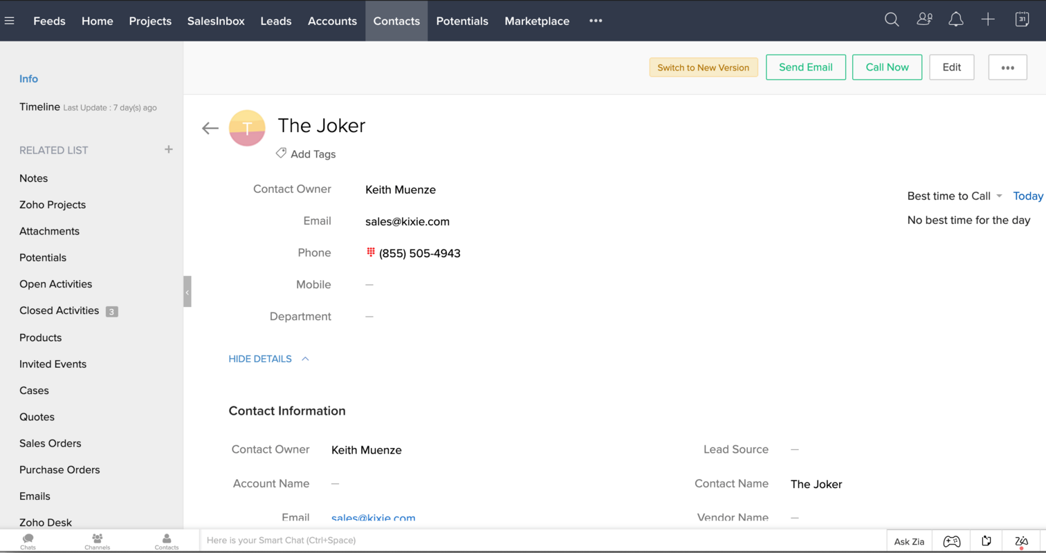 How Kixie's Automated CRM Call Logging Works with Zoho
