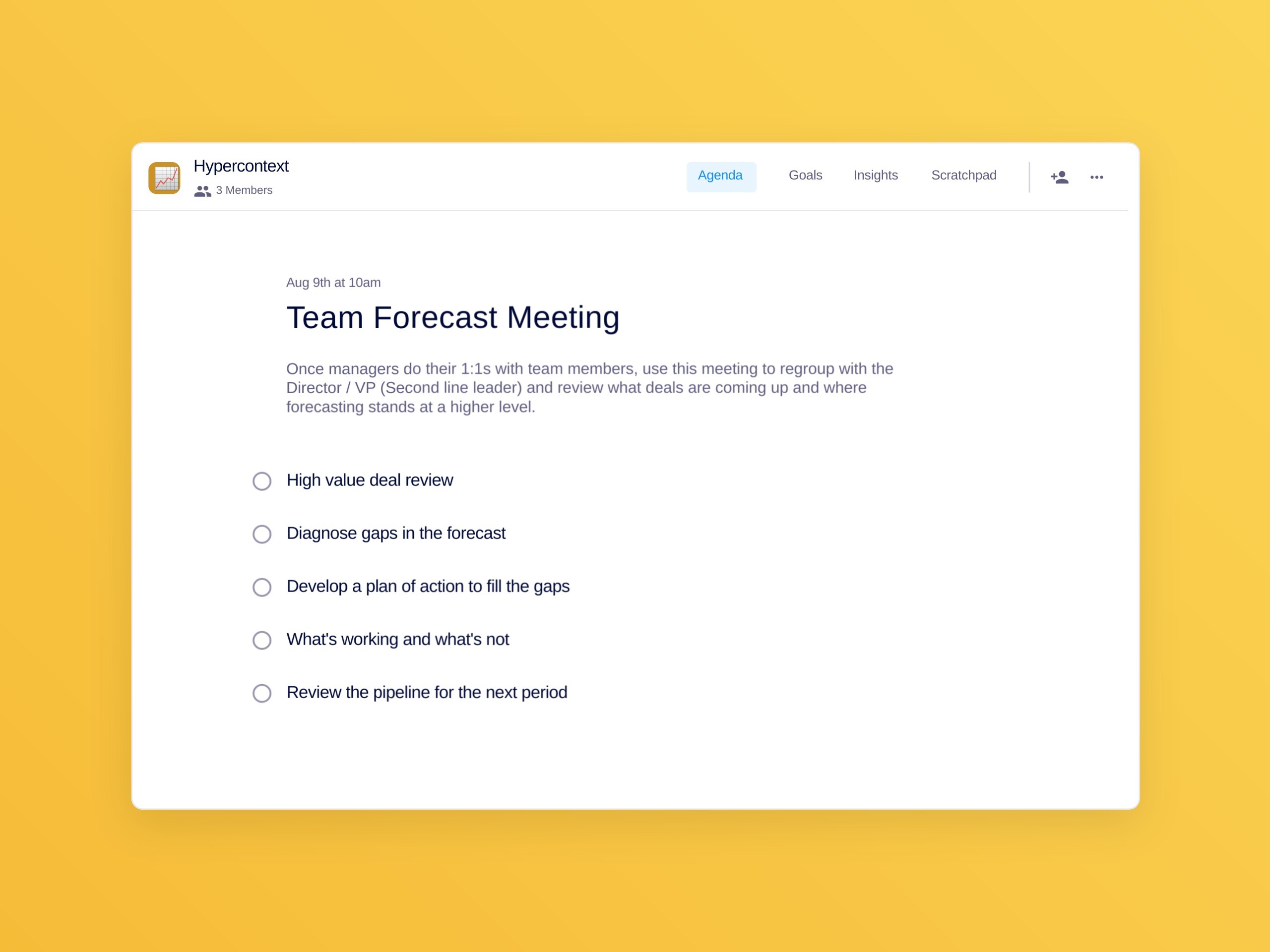 Team forecast meeting template