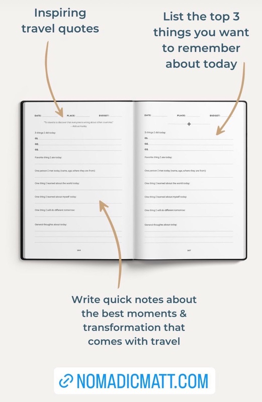 Nomadic Matt Travel Journal Instagram Promo Image - Swipe File
