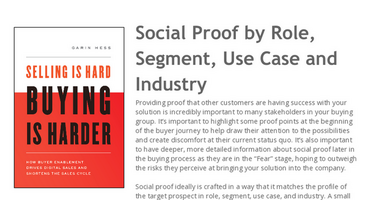 Social Proof by Stakeholder Role, Segment, Use Case (Selling is Hard. Buying is Harder.)