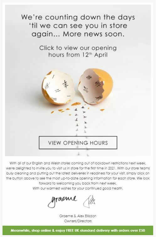 4 emails that all retailers should be sending in the run up to re-opening