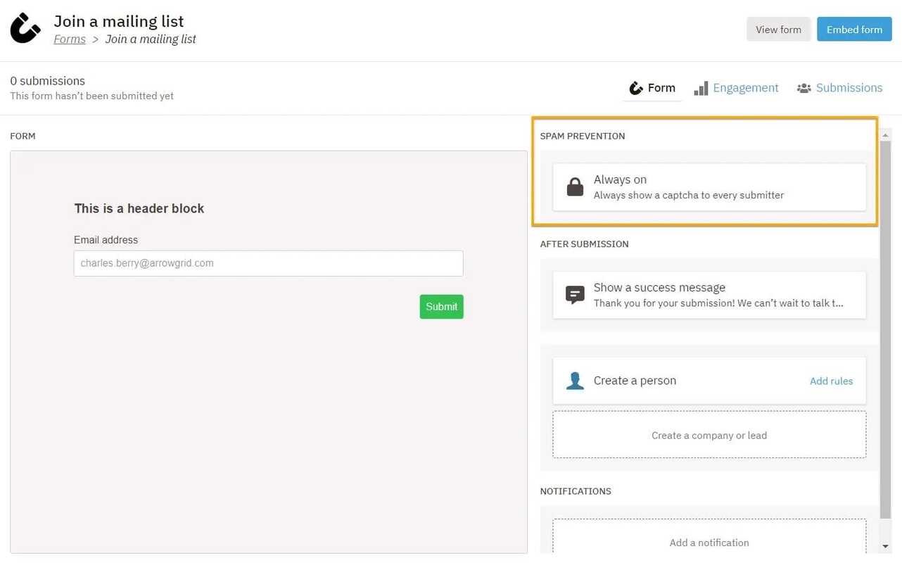 Introducing Nutshell Forms Spam Prevention
