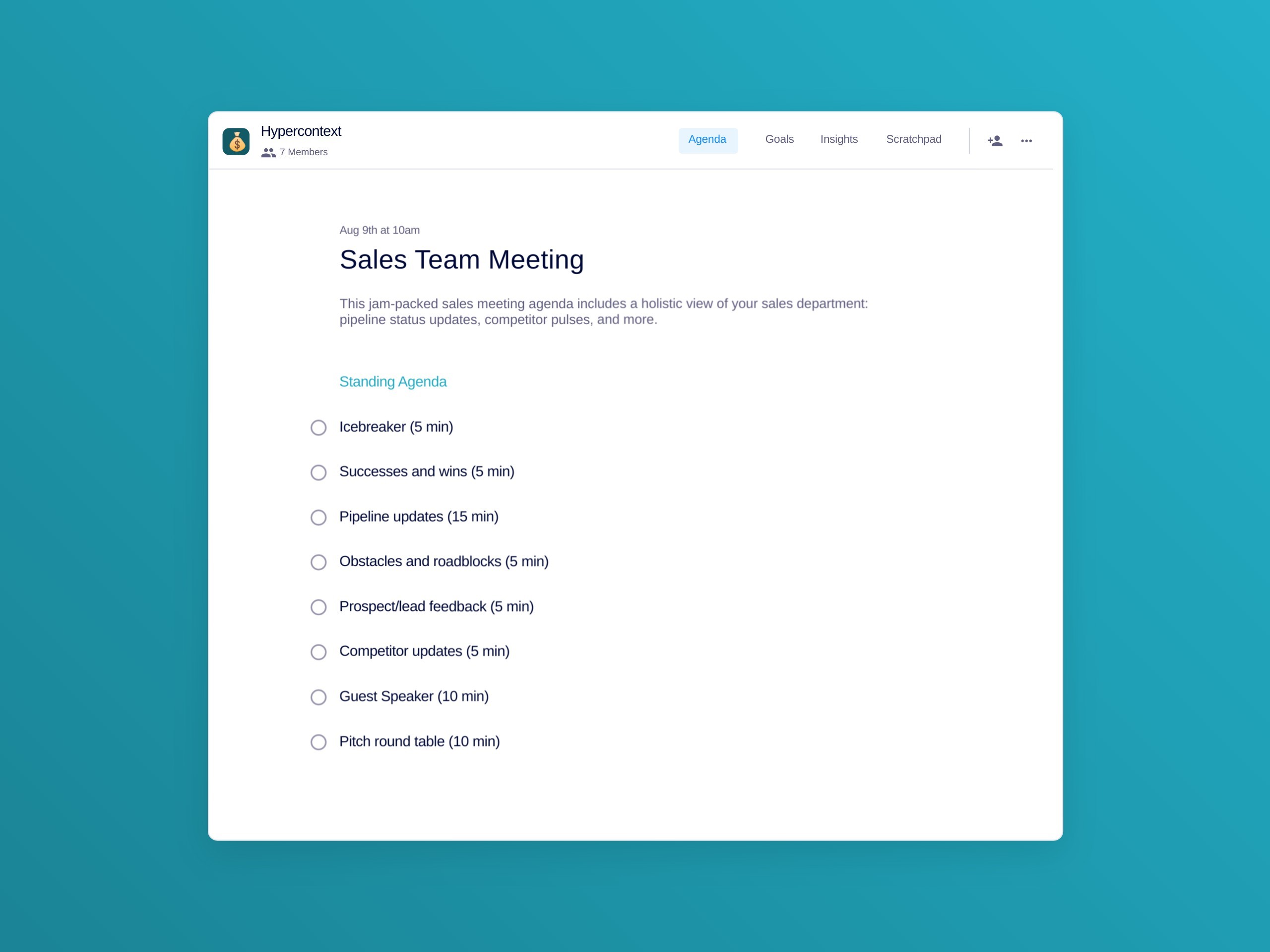 Sales team meeting template (8 topics and ideas)