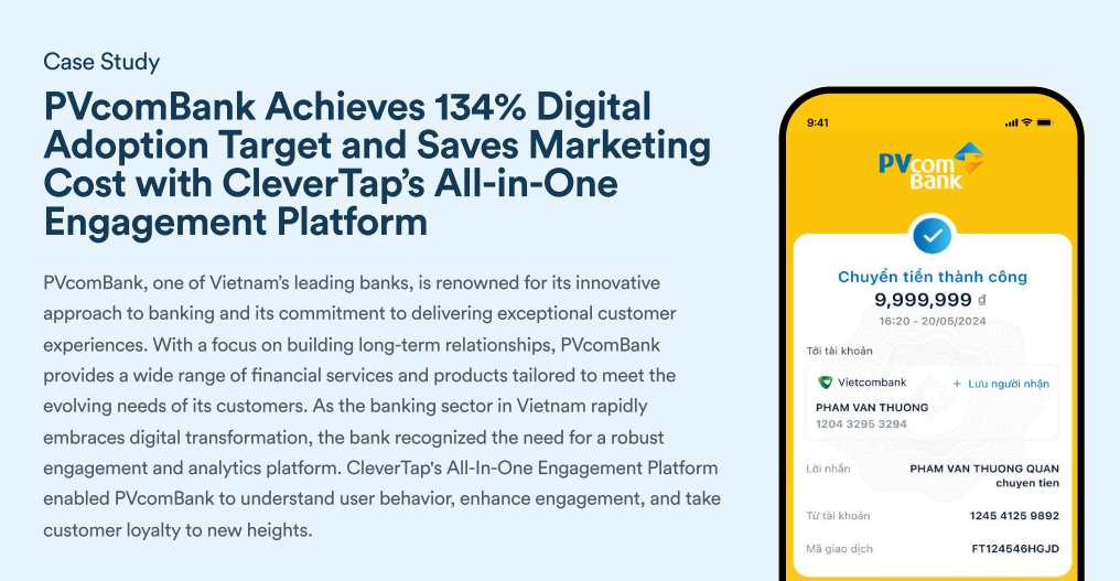PVcomBank Achieves 134% Digital Adoption Target and Saves Marketing Cost with CleverTap's All-in-One Engagement Platform