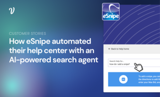 How eSnipe automated 70% of their help center tickets with an AI-powered search agent