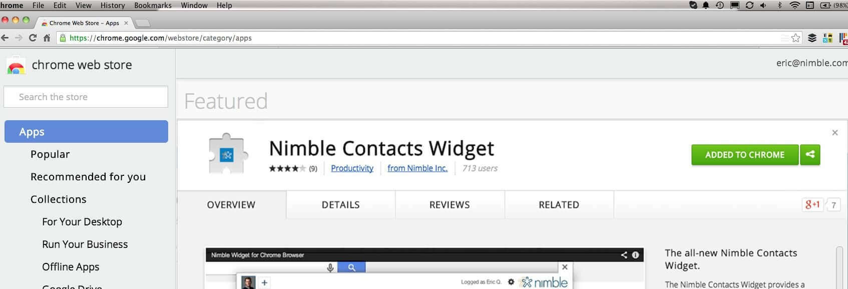 Nimble me | Nimble Chrome Extension and Widget 2.0
