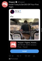 Twitter ad for hooper disguised as a tweet - Swipe File