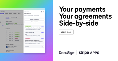 Bring Payments and Agreements Together with DocuSign eSignature for Stripe
