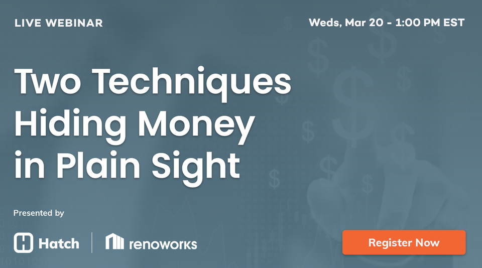 Two Techniques Hiding Money in Plain Sight