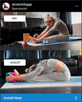 Before and after fitness Instagram ad - Swipe File