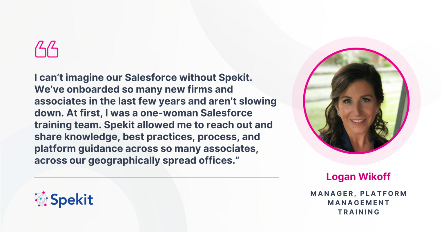 How Spekit helped Mariner Wealth Advisors spend 65% less time doing live Salesforce training