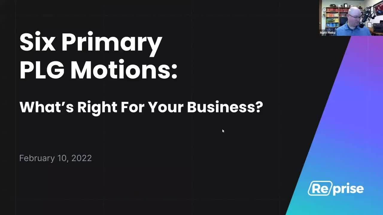 Six Primary PLG Motions: What's Right For Your Business?