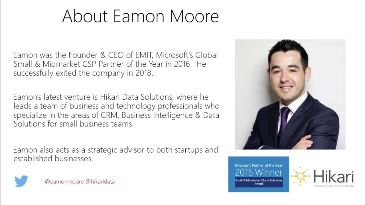 Microsoft Partner of the Year:  Eamon Moore | The Simple CRM for Office 365
