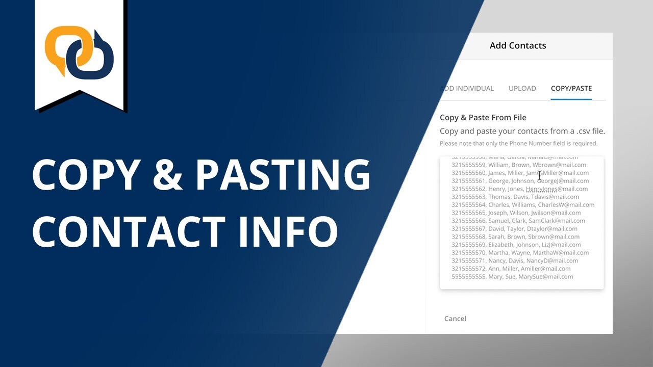 Copy & Pasting Contact Info