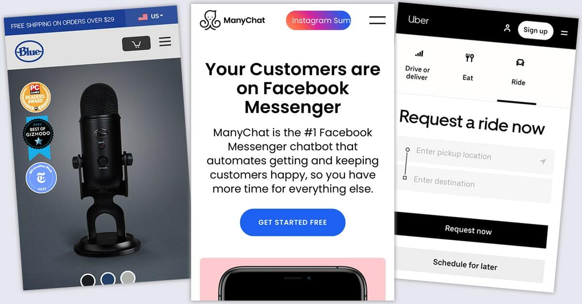 6 Mobile Landing Page Examples That Convert on All Devices