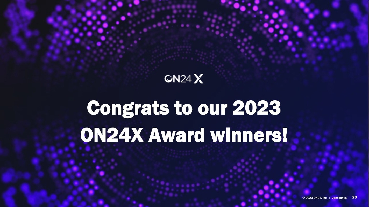 Celebrating The ON24X 2023 Award Winners