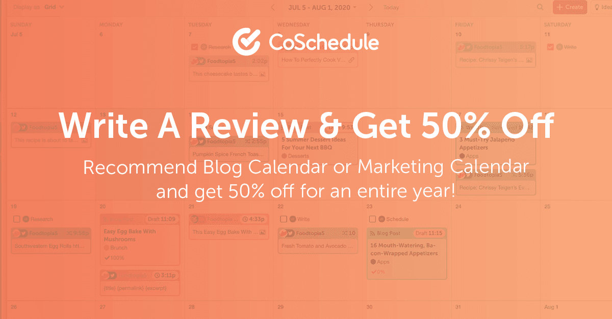 Write A Review & Get 50% Off For An Entire Year