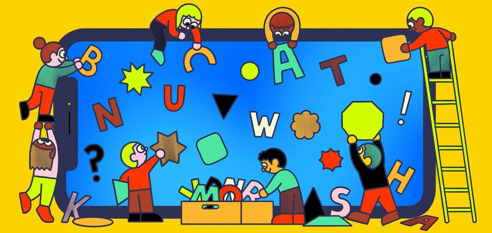 How much of the average mobile app design is text? 36%