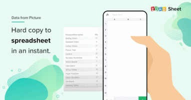 Instantly digitize hard copies to spreadsheet data using Zoho Sheet